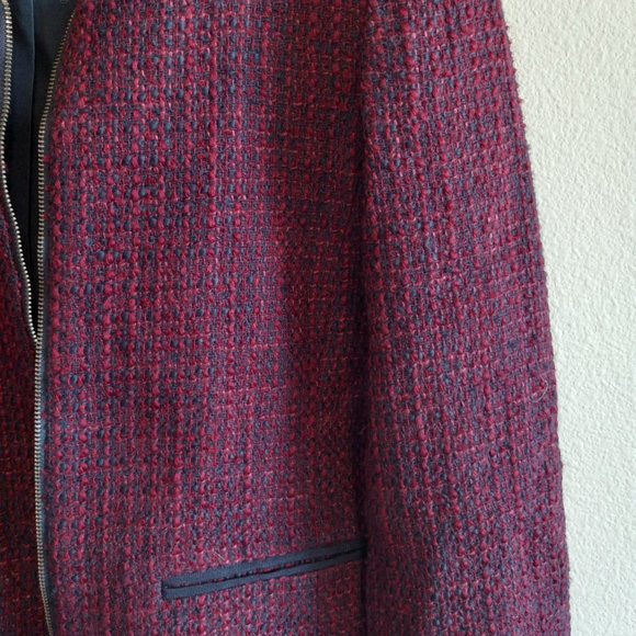 Loft NWOT Tweed Zip Blazer - Picture 3 of 7
